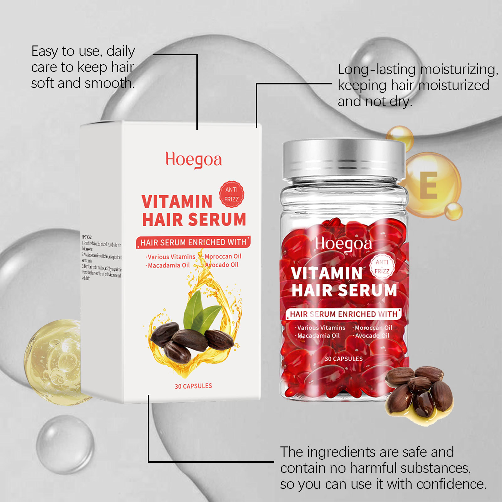 Hair Growth Serum Oil - Capsule di siero per la cura