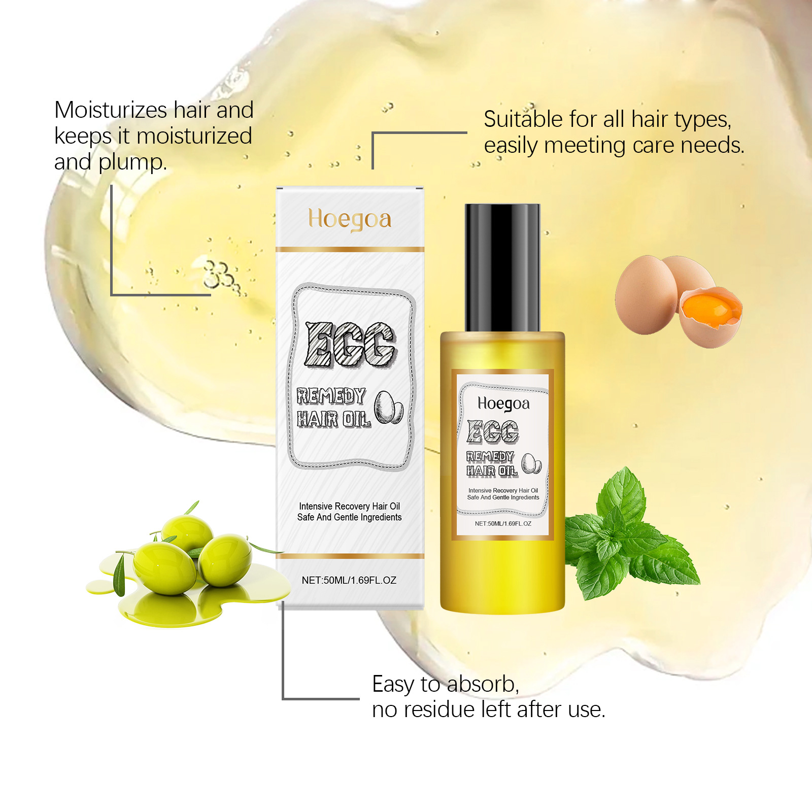 Remedia all'uovo Olio per cape - Hair Care Frizzy Hair recensione e prezzo